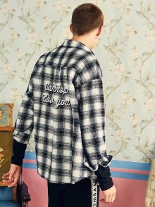 VVV  WHITE CHECK LOVING YOU SHIRT