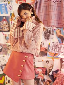 VVV PINK HEART BUTTON SKIRT