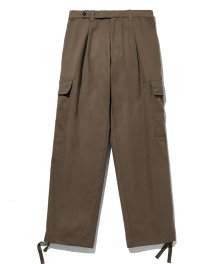 ONE TUCK CARGO PANTS camel brown