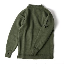 [guernseywoollens]Guernsey Sweater - Olive
