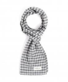 STRAW CHECK STOLE (grey)