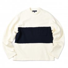 17FW COLOR BLOCK LONG SLEEVE  NAVY&IVORY