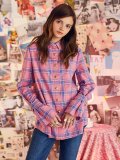 VVV LOGO PINK CHECK HEART SHIRT