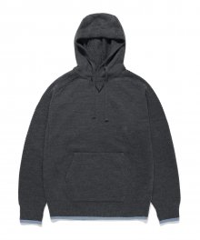 PULLOVER KNIT HOODIE charcoal