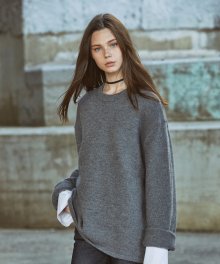 Oversize Alpaca Knit - Charcoal / Over Fit