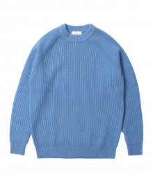 Lambswool Crew Neck Knit Blue