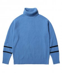 Lambswool Turtle Neck Knit Blue