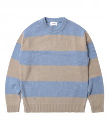Lambswool Stripe Knit Blue