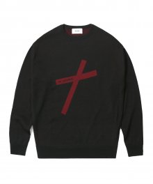 Cross Logo Knit Black