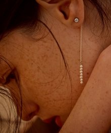 [Silver] Swarovski & Mini Bar Drop Earrings