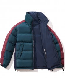 2017DUCK DOWN COLOR BLOCK PUFFER(FOREST) [GDW008F43FO]