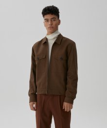 Flat cotton jacket(Brown)