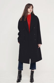 [UNISEX] OVERSIZED DOUBLE LONG COAT BLACK