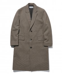 CHECK WOOL CHESTERFIELD COAT brown