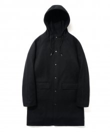 Wool Hooded Coat Black