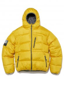 Hooded Puffy Down Jacket Yellow