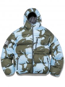 Hooded Puffy Down Jacket Sky Blue