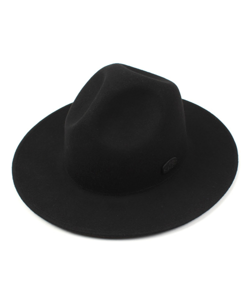 Black Metal Logo Y Wool Fedora BK 메탈페도라