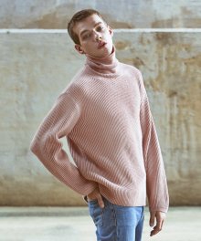 Oversize Neck Knit - Pink / Overfit