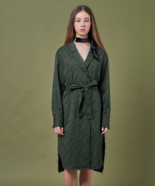 BIAS EMBROIDARY SHIRT DRESS