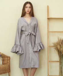 DRAMATIC FLARED ROBE DRESS [VIOLET]