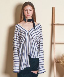 OFF-SHOULDER STRIPED BLOUSE