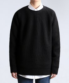 [LAMBSWOOL] Heavy Cable Knit (BLK)