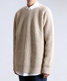 [LAMBSWOOL] Heavy Cable Knit (Latte)