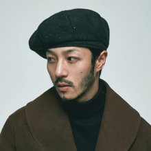 (D - line) wool beret - dark gray