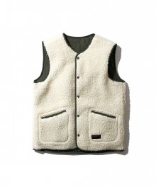 Foley Reversible Sheep Fur Vest Olive