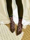 DAISY PATTERN COLOR MIX SOCKS_BROWN