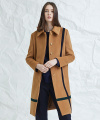 crossed color mac coat - beige