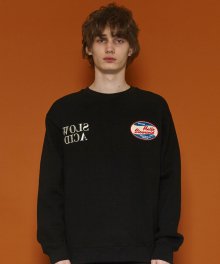 [UNISEX] 리플렉션로고 스웻셔츠 (black)