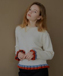 stripe flare knit_ivory