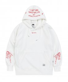 BONES BRUSHED HEAVY SWEAT HOODIE WHITE