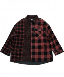 Corduroy Check Shirt Outer (Red)