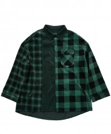 Corduroy Check Shirt Outer (Green)