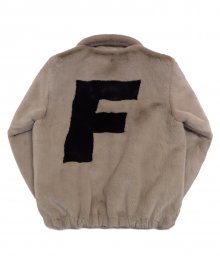 [Fresh anti youth] Logo Fur Jacket - Beige
