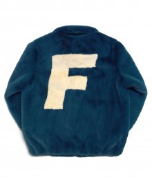 Logo Fur Jacket - Blue