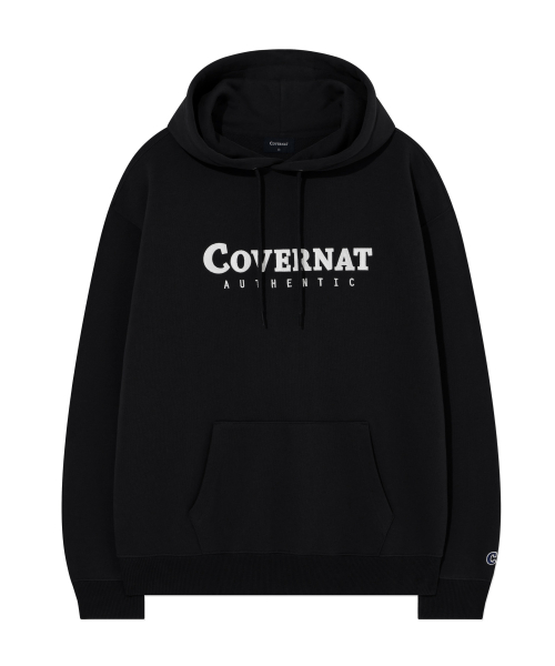 커버낫(covernat) 어센틱 로고 후디 Black
