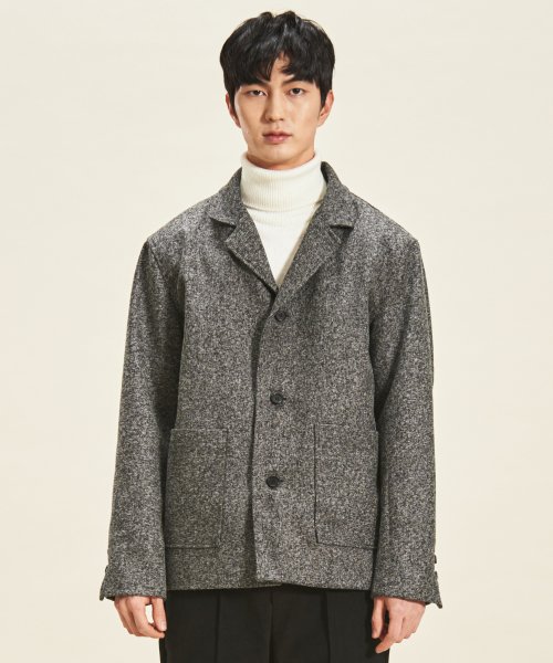 트립르센스(triplesens) Thinsulate Wool Check Blazer BLACK