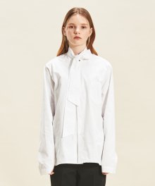 Warm Cotton Tie Shirts WHITE