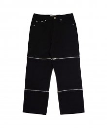 Zipper Detail Jeans - Black