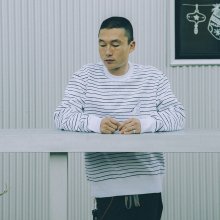 [AW17 NOUNOU] Painting Stripe Fleece Sweatshirts(White)