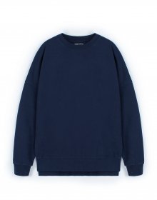 [W]Pigment Oversize Sweatshirt - Navy / Over fit