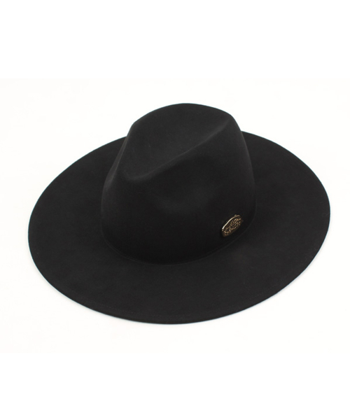 Black Simple Wool Fedora GD 메탈페도라