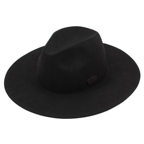 Black Simple Wool Fedora BK 메탈페도라