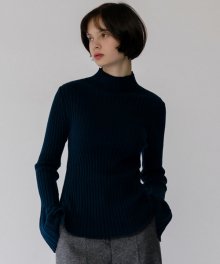 monts551 flared sleeves slim navy knit