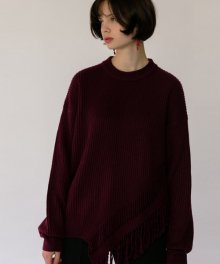 monts560 fringe pullover purple knit