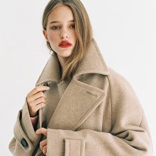 [Italian Wool] A-line HALF COAT BEIGE